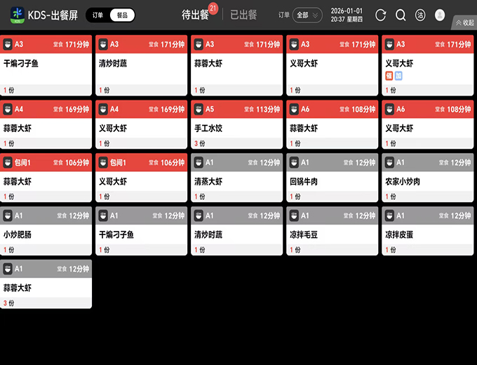 厨房KDS划菜功能（餐饮系统）